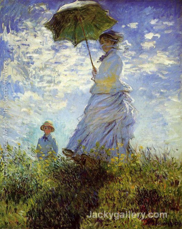 The Walk Woman With A Parasol by Claude Monet paintings reproduction